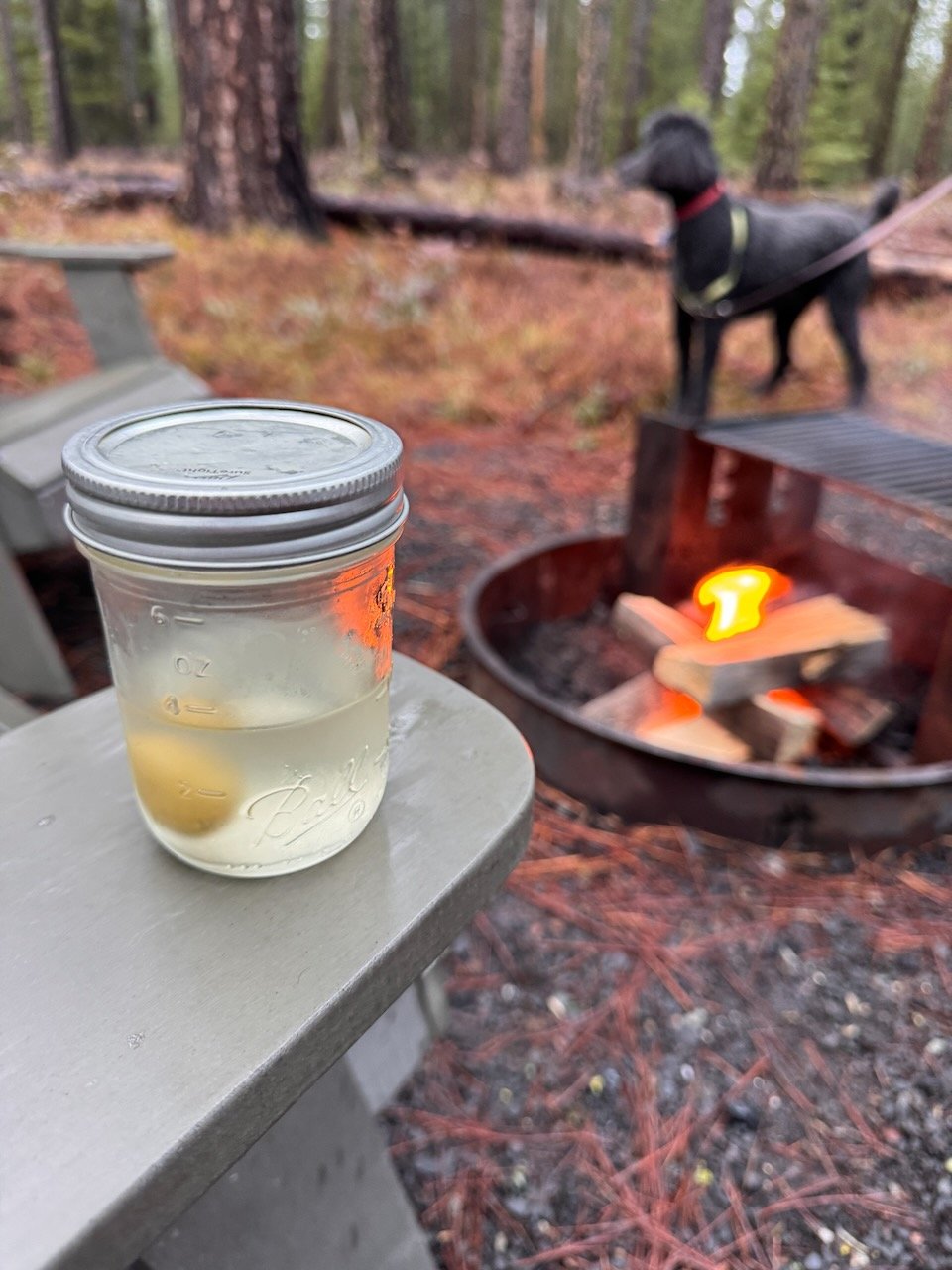 Camp martini in a mini mason jar