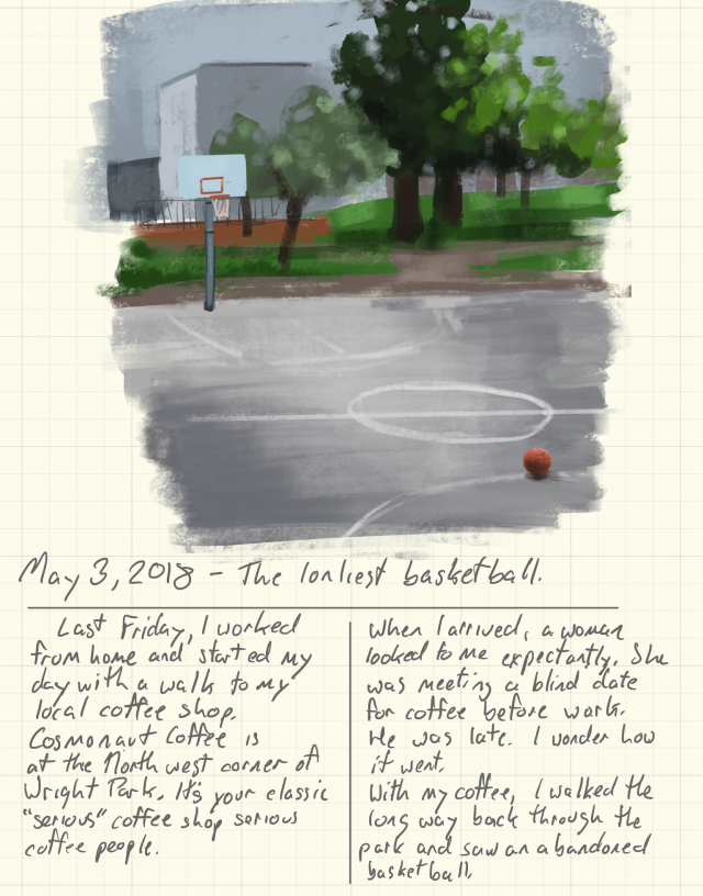 Lonely basketball 