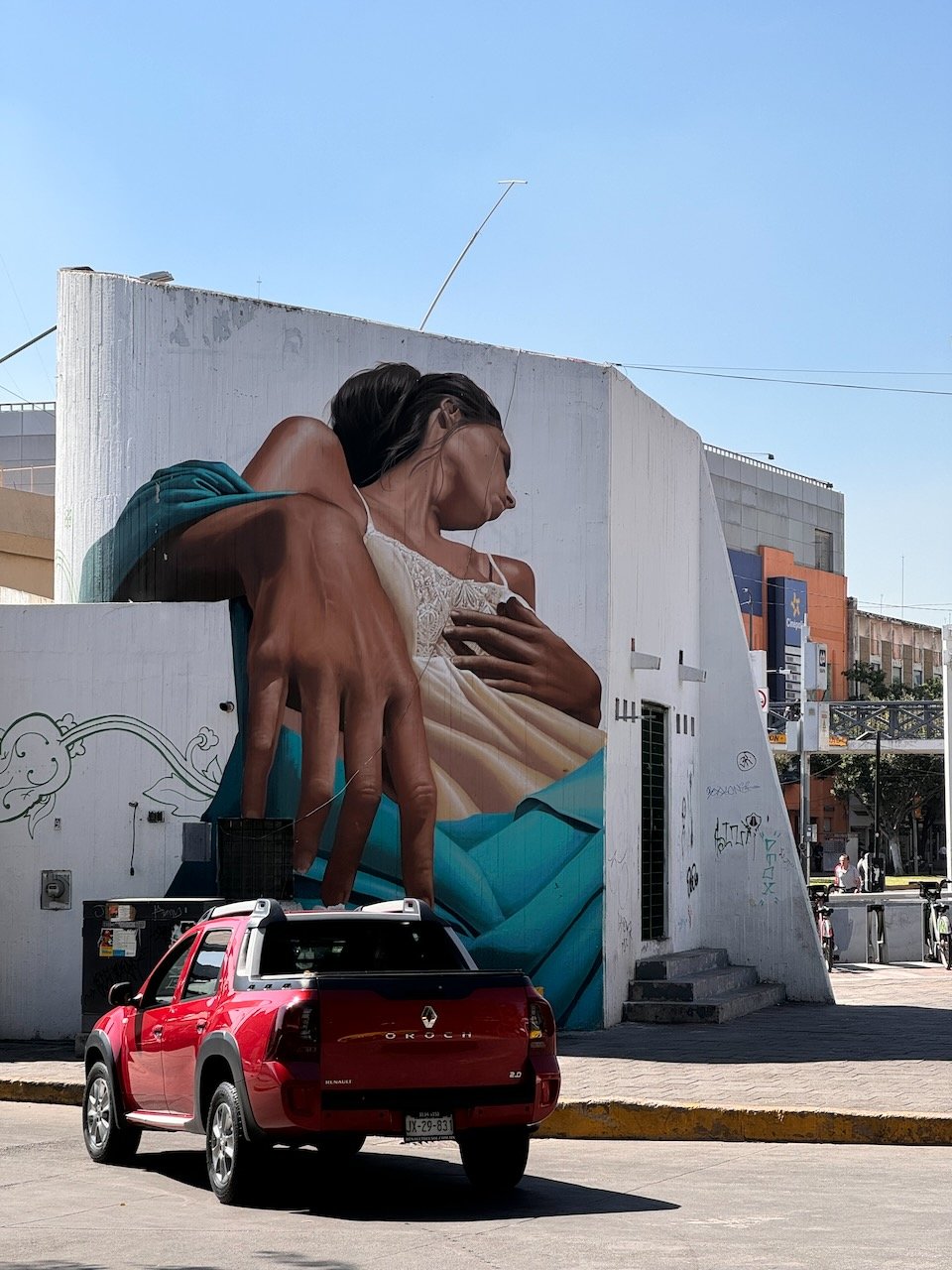 A mural on the street near the center of Guadalajara